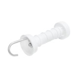 Maner poarta alb pentru gard electric cu carlig si arc Breckner Germany