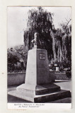 Bnk cp Bacau - Statuia lui V Alecsandri din Parcul Trandafirilor - uzata, Circulata, Printata