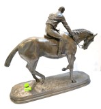 Statueta bronz Oliver Tupton - Cal cu jocheu la trap