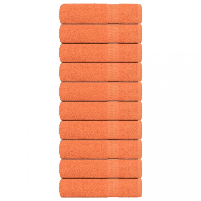 vidaXL Prosoape de duș 10 buc Portocaliu 70x140cm 360 g/m&sup2; 100% bumbac 136907