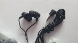 Casti audio de la Turkish Airlines, mufa 3.5 mm, noi, negre, in tipla, Casti In Ear, Cu fir, Mufa 3,5mm