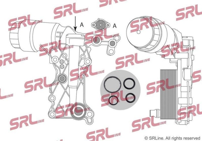 Radiator racire ulei motor, termoflot Mercedes A-Class 19, B-Class, Cla-Class, Gla-Class, Sprinter, motor: 1.8 CDI, 2.1 CDI, 70x140x52, SRLine,