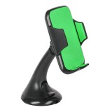 Suport telefon universal auto negru-verde pentru bord parbriz, Generic