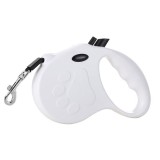 Lesa retractabila pentru caini Nunbell, franare si blocare cu o singura mana, 5 m, ABS/Nylon, Alb