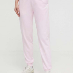 adidas pantaloni de trening culoarea roz, cu imprimeu IS4283