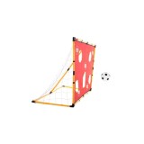 Set fotbal pentru copii, poarta cu plasa, si prelata cu gauri, minge si pompa 156 cm x 70 cm x 107 cm