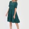 Rochie cu Volane Dama V291, Verde cu imprimeu floral - XL