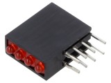 LED roșu 4 diode 1,8mm difuz BIVAR