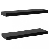 Cumpara ieftin Rafturi de perete suspendate, 2 buc., negru, 60x20x3,8 cm
