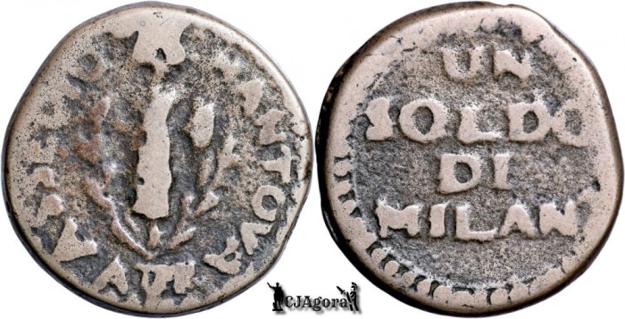 1799, 1 Soldo - emisie de asediu - Ducatul de Mantua
