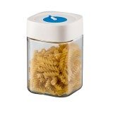 Borcan din Sticla de Inalta Calitate, Flippy, Capac Ermetic, Uz Casnic, Depozitarea Condimentelor sau a Alimentelor Umede si Uscate, 1000 mL, 10x10x15