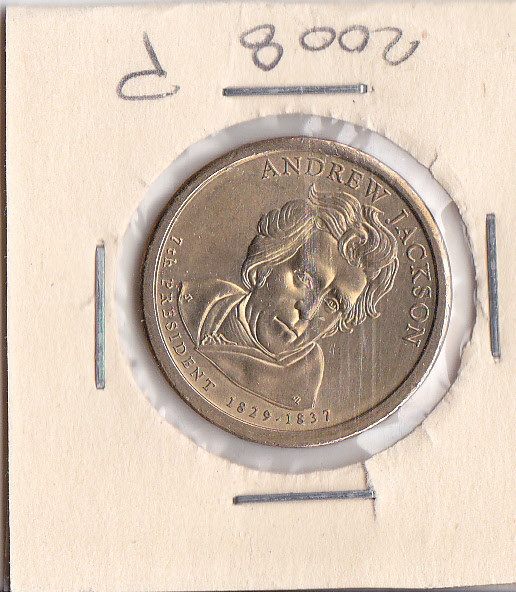 M3 C50 - Moneda foarte veche - 1 dollar - Andrew Jackson P - America USA - 2008