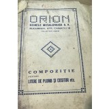 0001R. Orion Uzinele metalurgice, Compozitie Plumb si Cositor