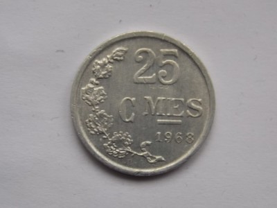 25 CENTIMES 1968 LUXEMBURG foto