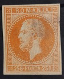 Romania 1872 - Eseu Carol l, 25 bani portocaliu