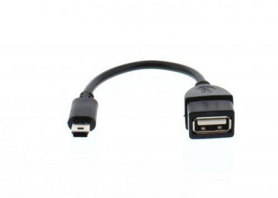 Cablu adaptor OTG USB mama - mini USB tata cablu 8cm Well foto