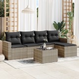 Cumpara ieftin Gossi set canapele de gradina cu perne, 6 piese gri deschis poliratan