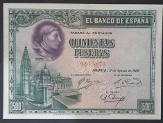 500 Pesetas 1928 XF+ Spania foto