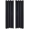 Draperii opace cu inele metalice, 2 buc., negru, 135 x 245 cm 130369
