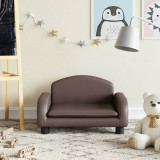 Canapea pentru copii, maro, 50x40x30 cm, piele ecologica GartenMobel Dekor, vidaXL