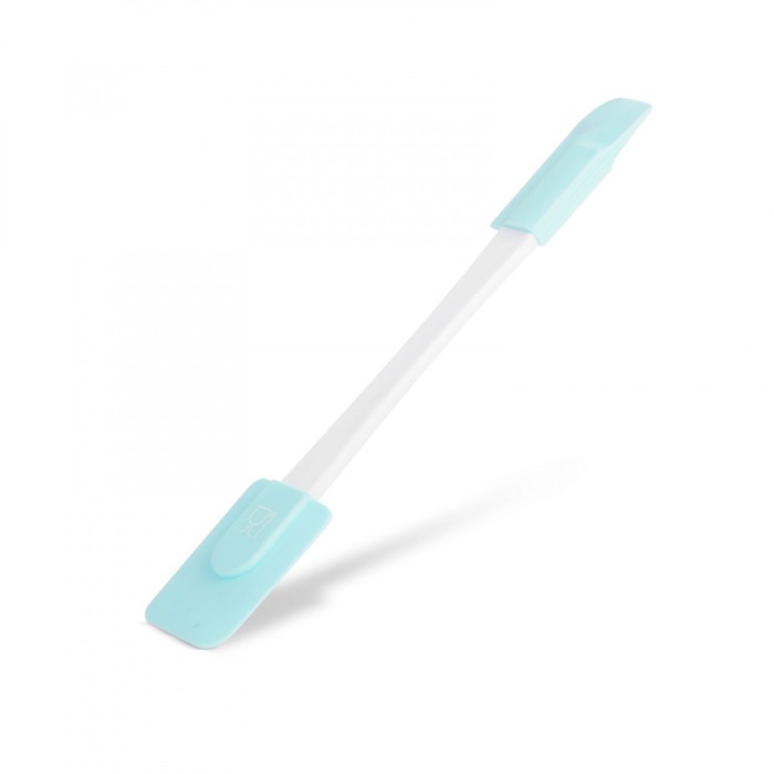 Spatulă de silicon - albastru deschis, cu două fețe - 24,5 x 4,5 cm