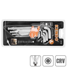 Set chei hexagonale L cu bila 9buc lungime 1.5-10mm CRV WeldLand Equipment