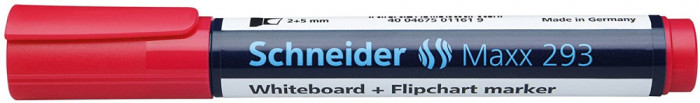 Marker Schneider Maxx 293, Pentru Tabla De Scris+flipchart, Varf Tesit 2-5mm - Rosu