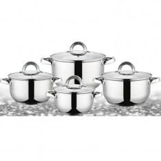 Set oale Grunberg, 4 oale din inox, 4 capace din sticla