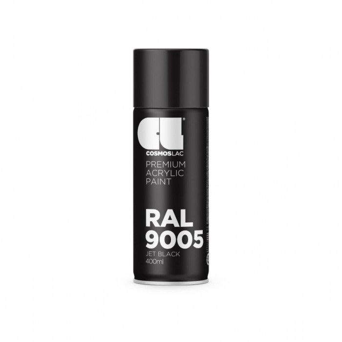 Vopsea spray acrylic RAL9005 negru mat 400ml Cosmos 0140304