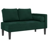 Cumpara ieftin Fotoliu sezlong cu perne, verde inchis, catifea