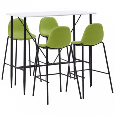 Set mobilier de bar, 5 piese, verde, material textil foto
