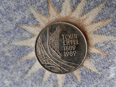 5 FRANCS 1989 -COMEMORATIV.TOUR EIFFEL-Franta foto