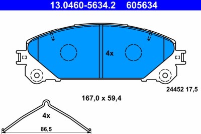 ATE 13.0460-5634.2 set placute frana,frana disc foto
