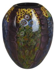 Vaza de sticla multicolora Murano Millefiori LUP227