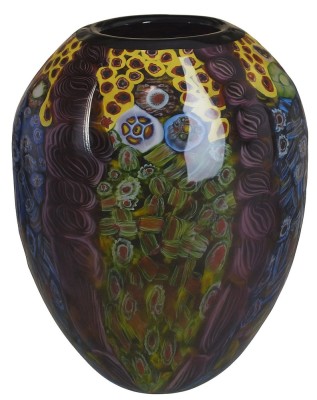 Vaza de sticla multicolora Murano Millefiori LUP227 foto
