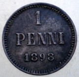 J.037 FINLANDA RUSIA NIKOLAI II 1 PENNI 1898