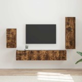 Cumpara ieftin Set comoda TV 4 buc. 31 x 30 x 100 cm Stejar fumuriu