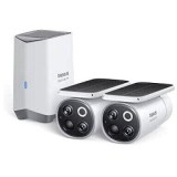 Camera IP Exterior Baseus S1 Pro, 3K, 2560 x 1440, kit 2 camere + panou solar + acumulator integrat, unghi pana la 120 grade, tip lentila fixa 3 mm, 3