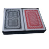 Set 2 pachete carti de joc clasice, din plastic - Rosu, negru, albastru