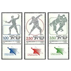 Israel 1977 - Maccabiah Games, sport, serie neuzata cu tab