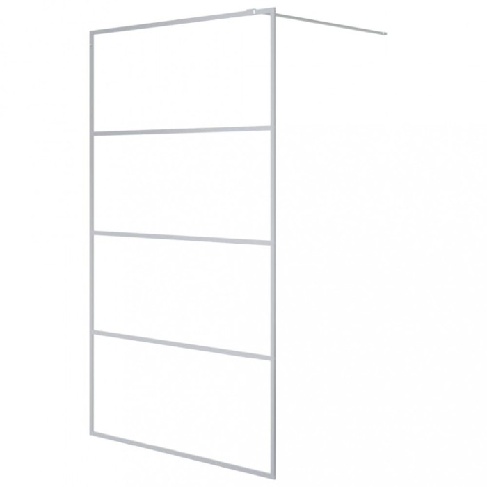 Paravan dus walk-in argintiu 115x195 cm sticla ESG transparenta