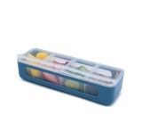 Cutie Pranz Melii 4 Compartimente Albastru Plastic pentru Gustari