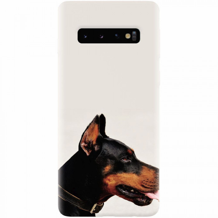 Husa silicon pentru Samsung Galaxy S10, Doberman