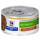 Cumpara ieftin Hill's Prescription Diet Feline Metabolic Chicken and Vegetable Stew, 82 g