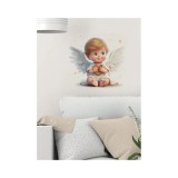 Cumpara ieftin Sticker Perete Autocolant Copil cu Aripi si Inima 28x28cm - 59070