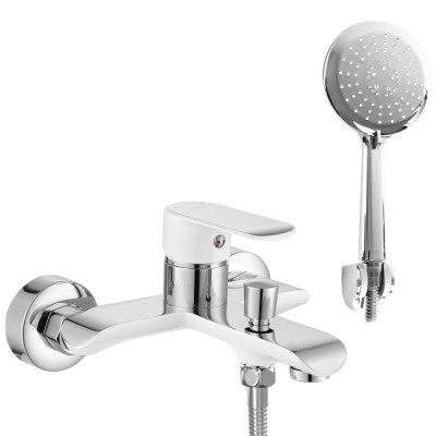 Baterie pentru cadă REA BLOOM White Chrome foto