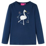 Tricou pentru copii cu m&acirc;neci lungi, bleumarin, 116