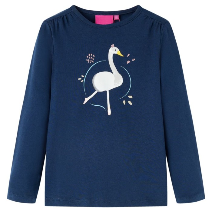 Tricou pentru copii cu m&acirc;neci lungi, bleumarin, 140