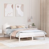 vidaXL Cadru de pat Alb Lemn solid 150 x 200 cm Durabil Cadru de pat