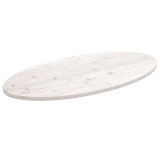 vidaXL Blat de masă, alb, 110x55x2,5 cm, lemn masiv de pin, oval 824336
